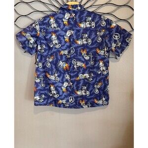 Biker Motorcycle in fire print all over Pattern HiP Hop‎  Bbq  Motto fire Mens